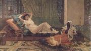 Frederick Goodall A New Light in the Harem (mk32) oil painting on canvas